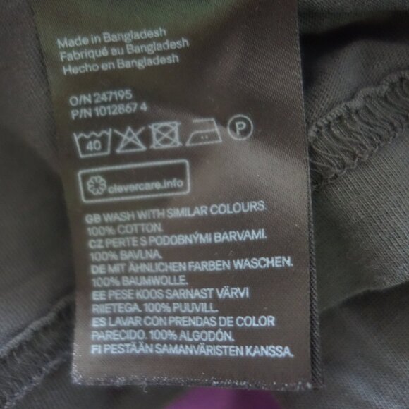 H&M Regular Fit Two Button Long Sleeve 100% Cotton Grey Size XL T-Shirt - Picture 10 of 10